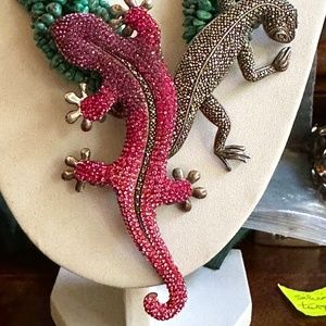 Genuine turquoise sterling silver lizards custom made gorgeous